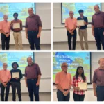 Professors presenting certificates to students of TIA