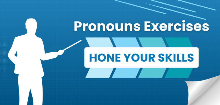 Pronouns exercises blog post banner image