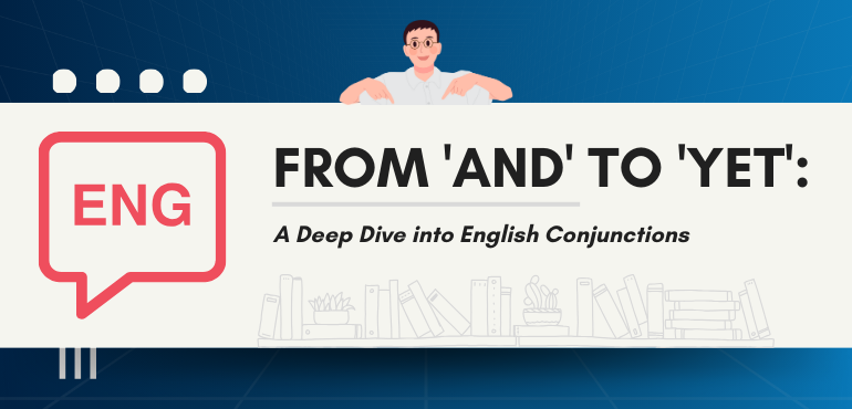 Conjunctions in English blog post banner image