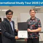 TIA Student receiving a certificate during International Study Tour 2025 in the USA.
